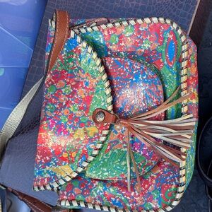 Patricia Nash Colorful Patchwork Crossbody Bag